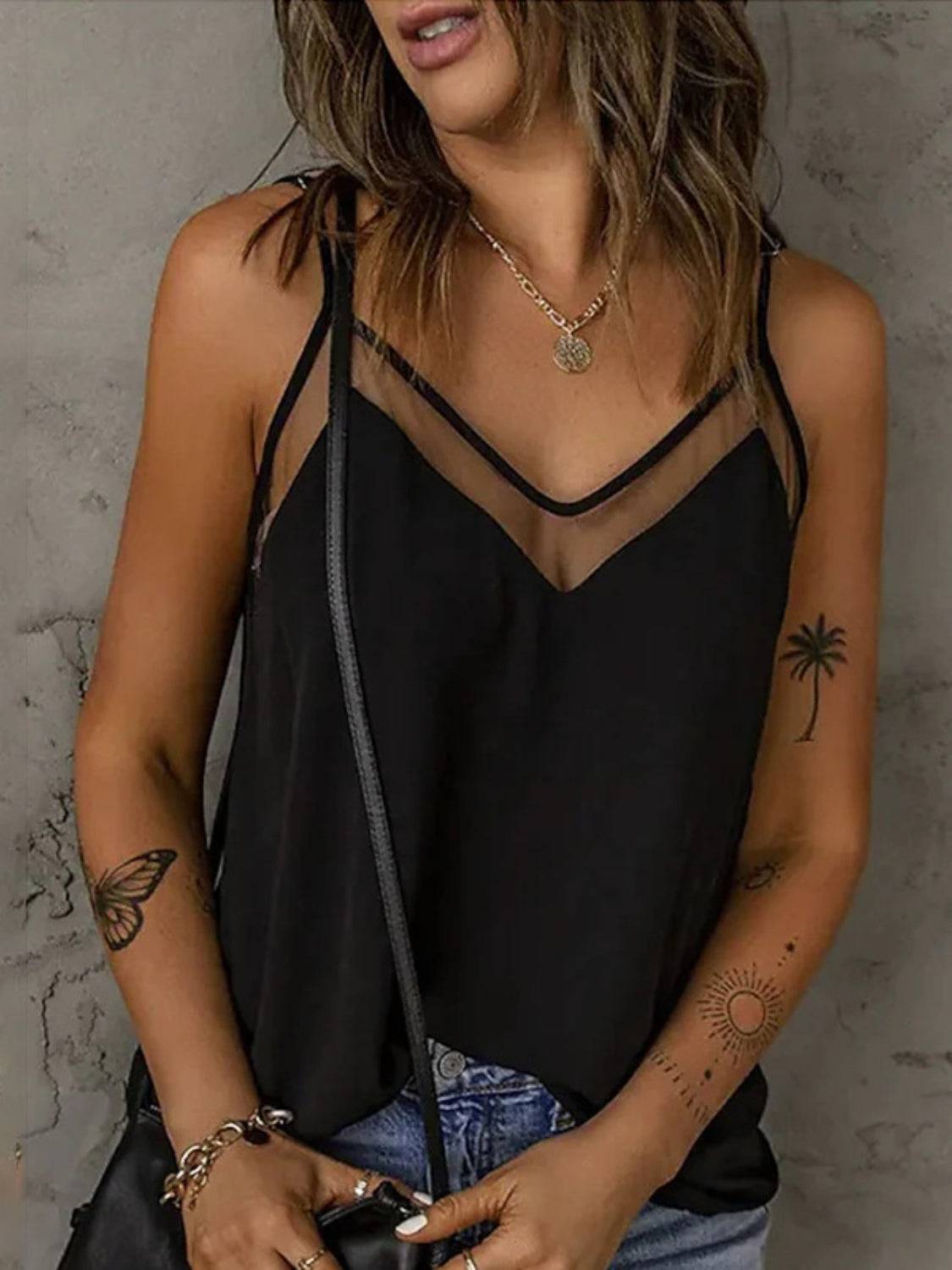 Full Size V-Neck Spaghetti Strap Cami - Clothes For Her Online Store