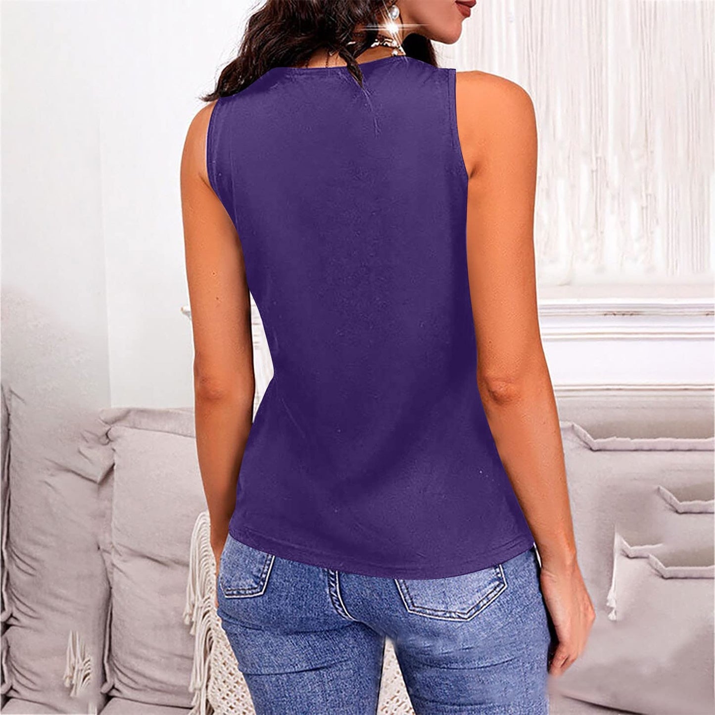 Full Size V-Neck Wide Strap Tank - Clothes For Her Online Store