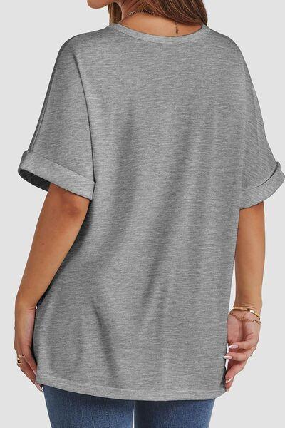 Round Neck Half Sleeve T-Shirt - Clothes For Her Online Store