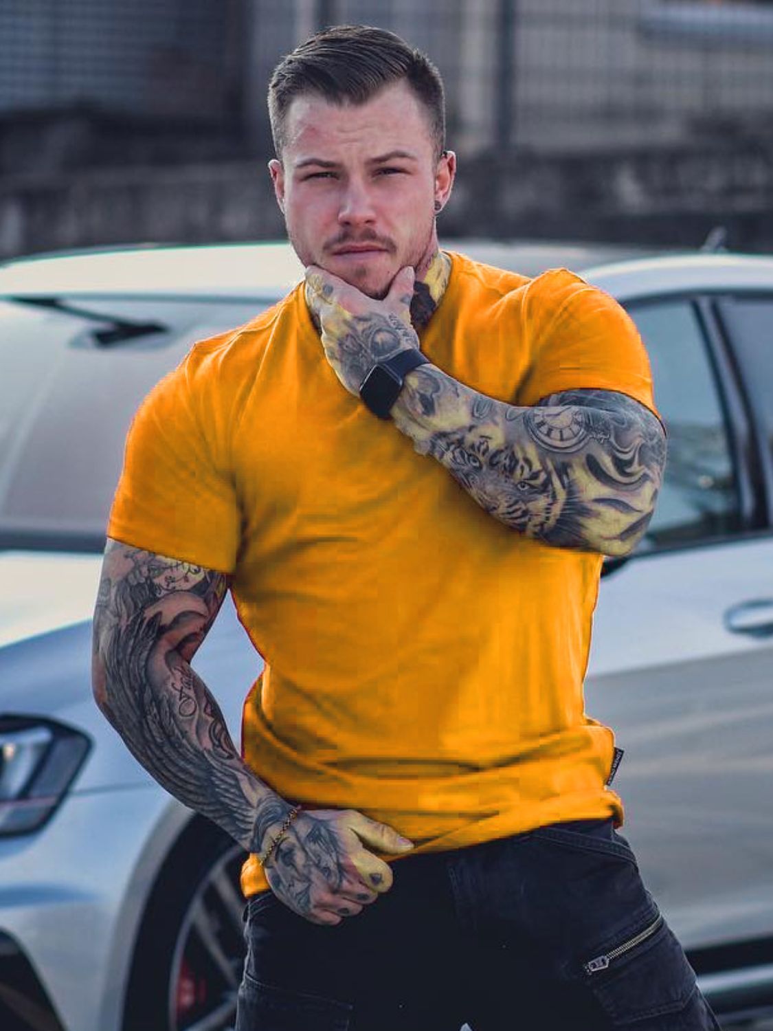 Men's Plus Size Round Neck Short Sleeve T-Shirt