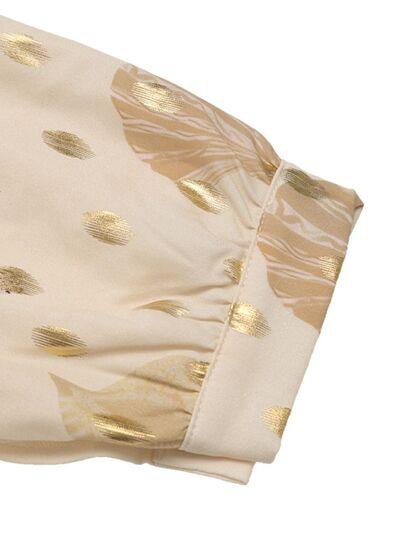Perfee Printed Collared Neck Long Sleeve Shirt - Clothes For Her Online Store