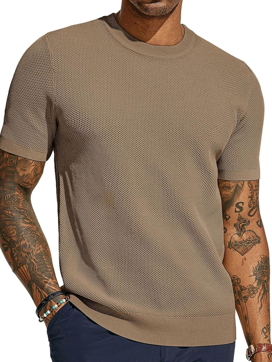 Men's Full Size Round Neck Short Sleeve T-Shirt Plus Size - Clothes For Her Online Store