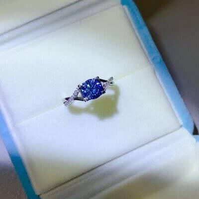 1 Carat Moissanite Crisscross 925 Sterling Silver Ring - Clothes For Her Online Store