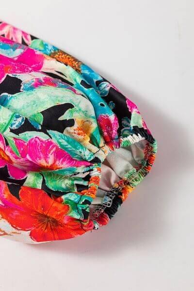 Floral Tie Neck Balloon Sleeve Blouse - Clothes For Her Online Store