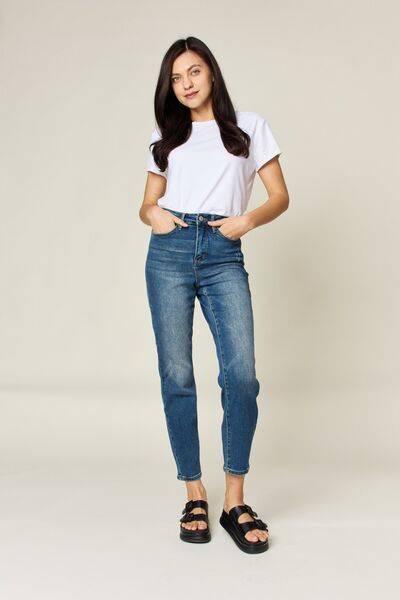 Judy Blue Full Size Tummy Control High Waist Slim Jeans - Clothes For Her Online Store