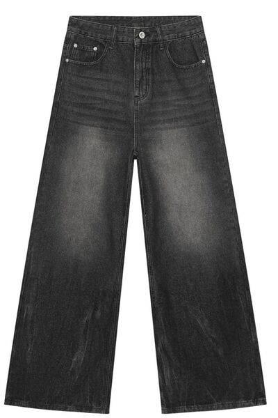 Wide Leg Jeans with Pockets - Clothes For Her Online Store
