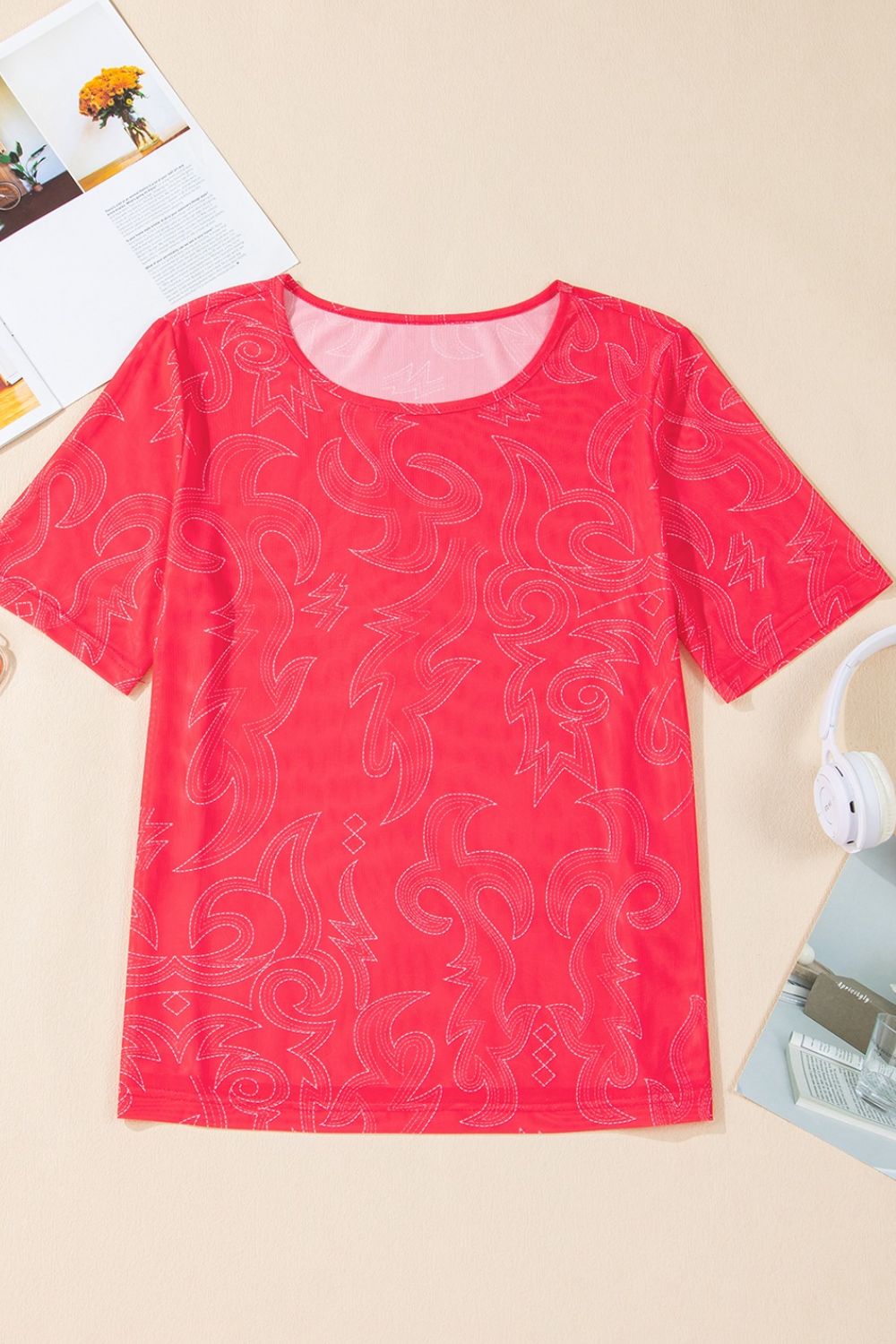 Round Neck Short Sleeve T-Shirt - Clothes For Her Online Store