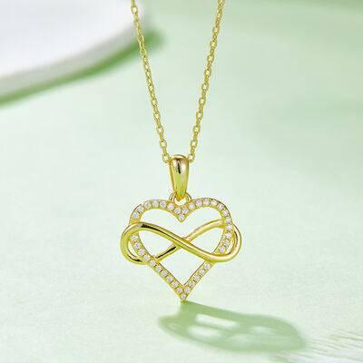 Moissanite 925 Sterling Silver Heart Shape Necklace - Clothes For Her Online Store