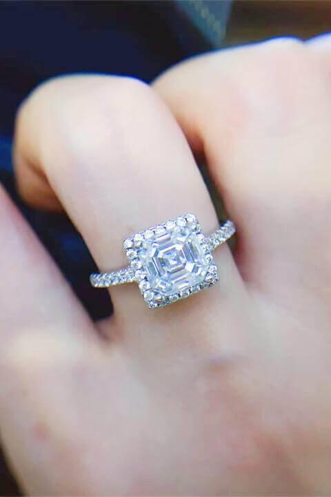 2 Carat Moissanite 925 Sterling Silver Ring - Clothes For Her Online Store