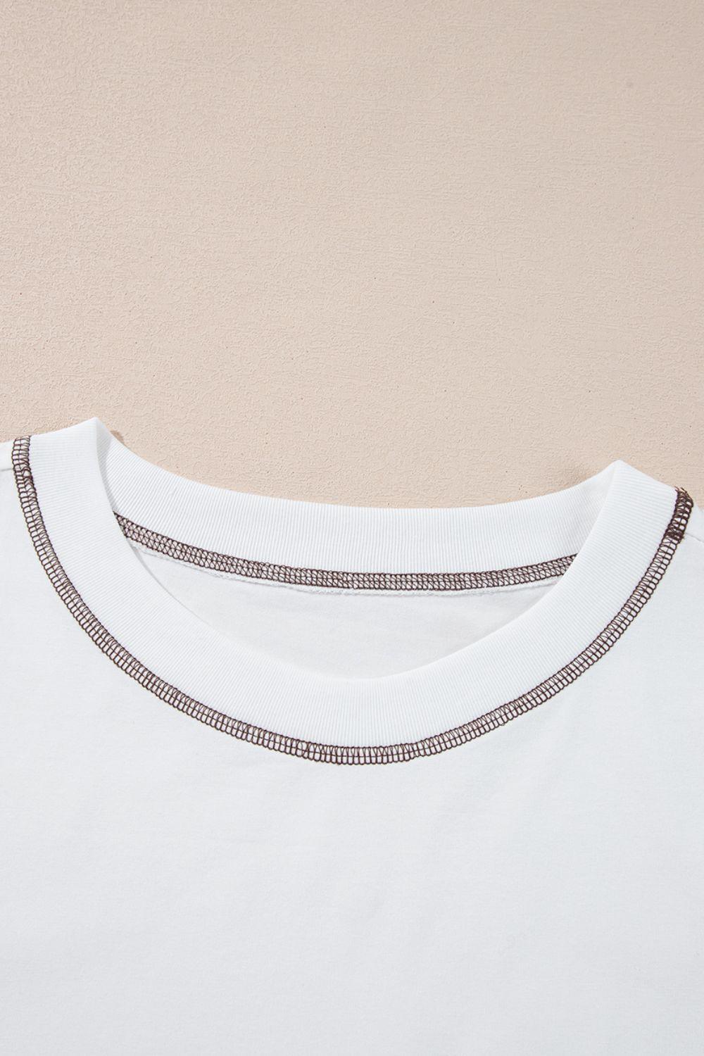RODEO Horseshoe Embroidered Patch Pocket T-hirt - Clothes For Her Online Store