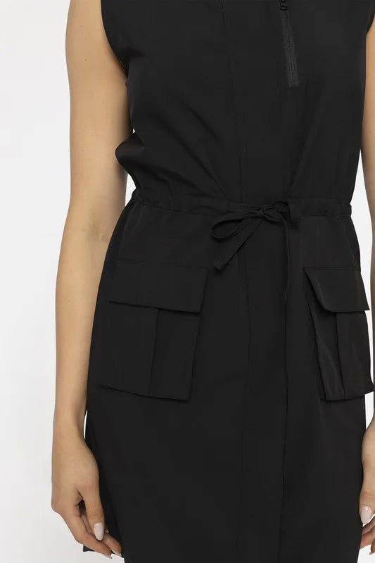 MONO B Versatile Drawstring Waist Tank Dress