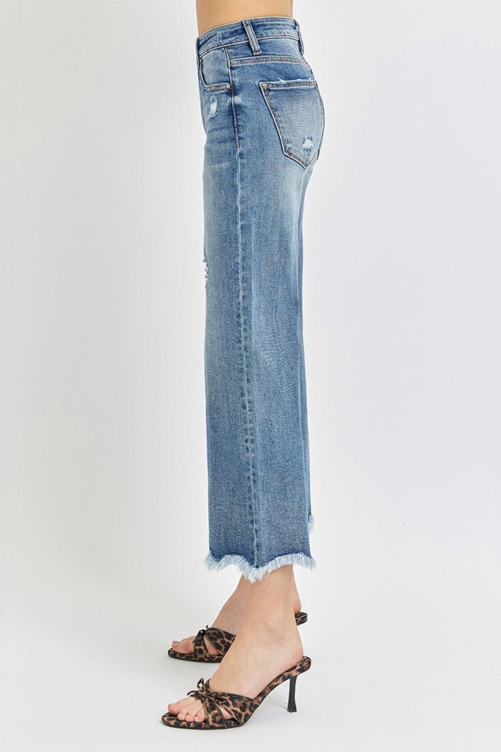 Risen High Rise Cropped Flare Jeans - Clothes For Her Online Store
