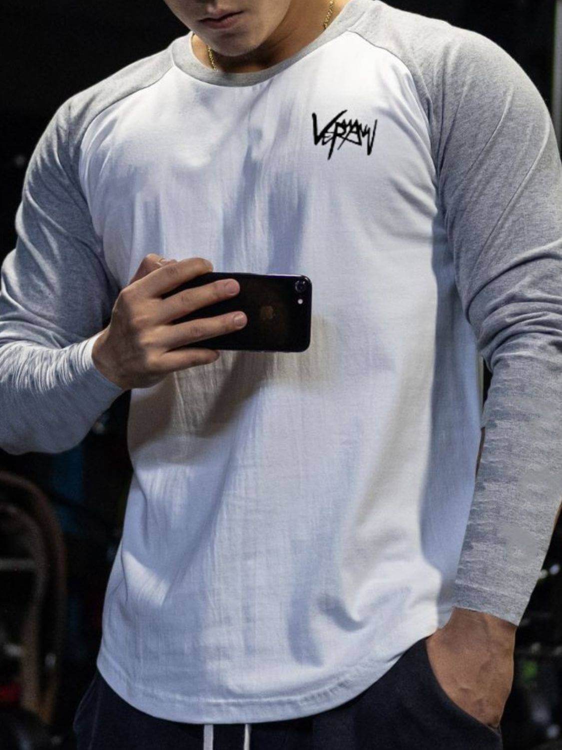 Men's Plus Size Round Neck Long Sleeve T-Shirt