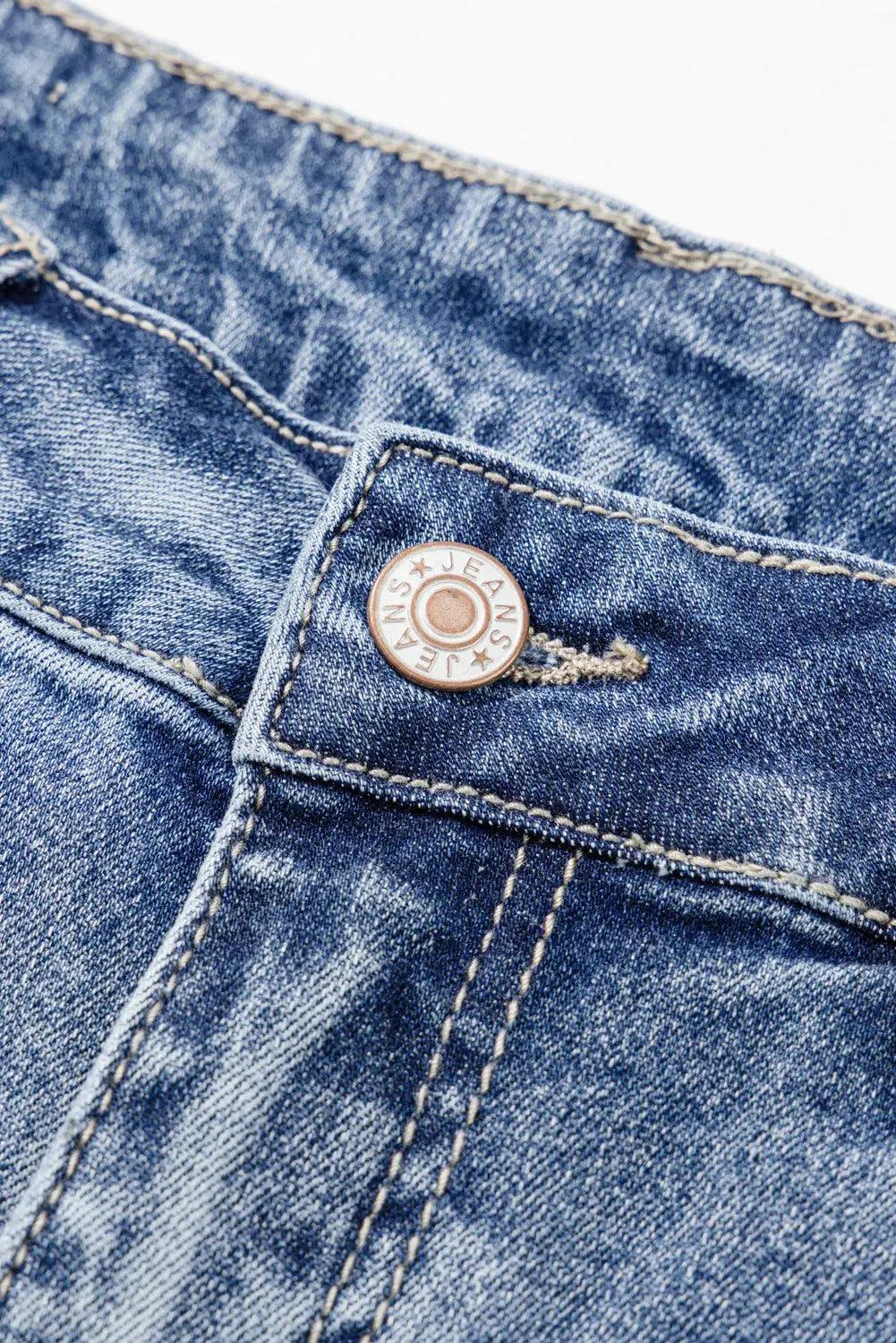 Distressed Raw Hem Bootcut Jeans - Clothes For Her Online Store