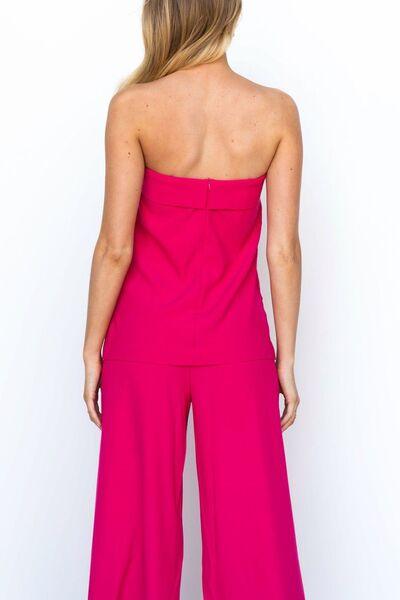 Tube Top and Wide Leg Pants Set - Clothes For Her Online Store