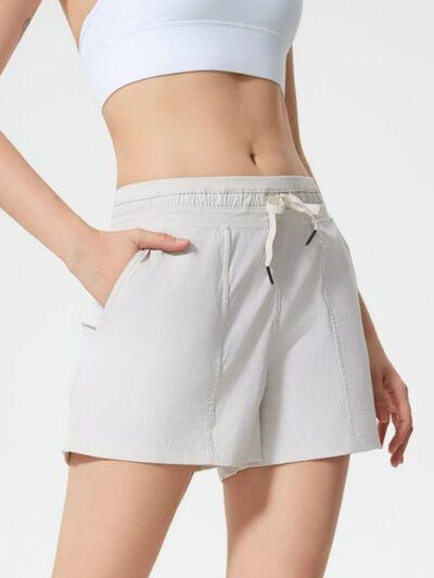 Millennia Drawstring Active Shorts with Pockets - Clothes For Her Online Store