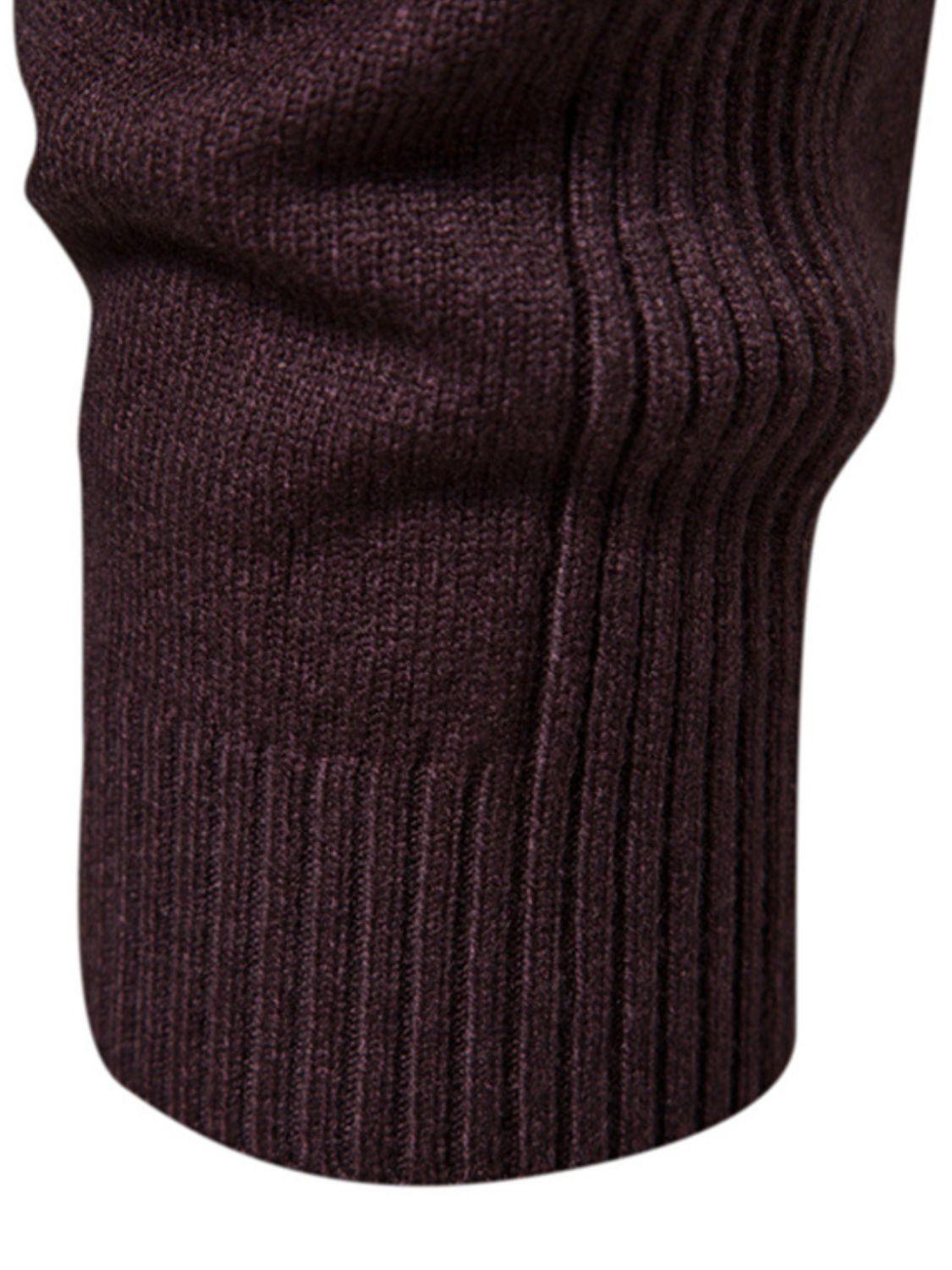 Men's Mock Neck Long Sleeve Sweater - Clothes For Her Online Store
