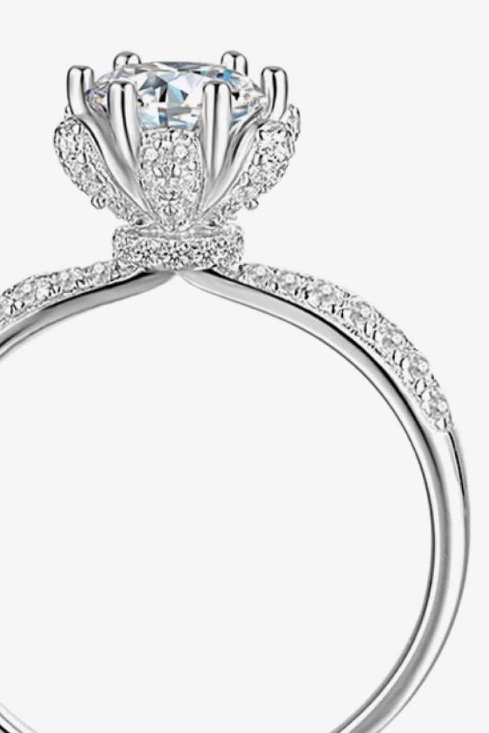1 Carat Moissanite 6-Prong Ring - Clothes For Her Online Store