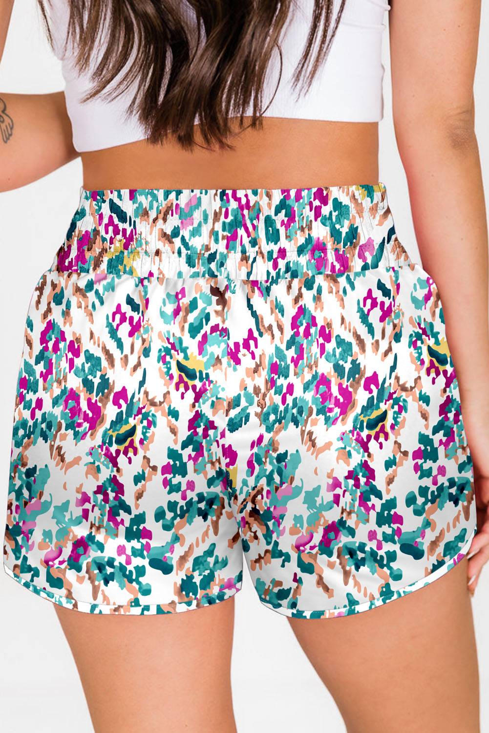 Printed High Waist Shorts - Clothes For Her Online Store