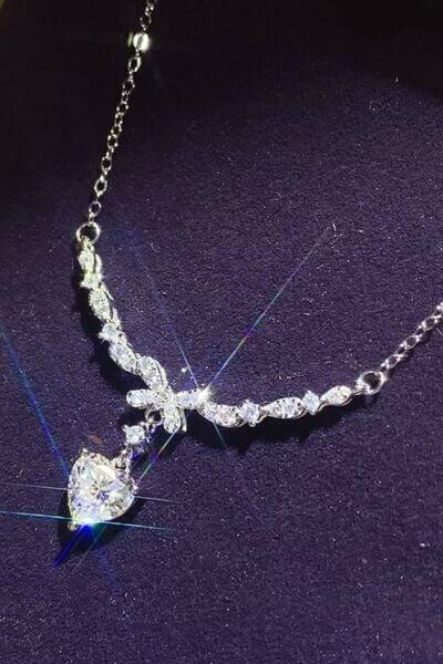1 Carat 925 Sterling Silver Moissanite Necklace - Clothes For Her Online Store
