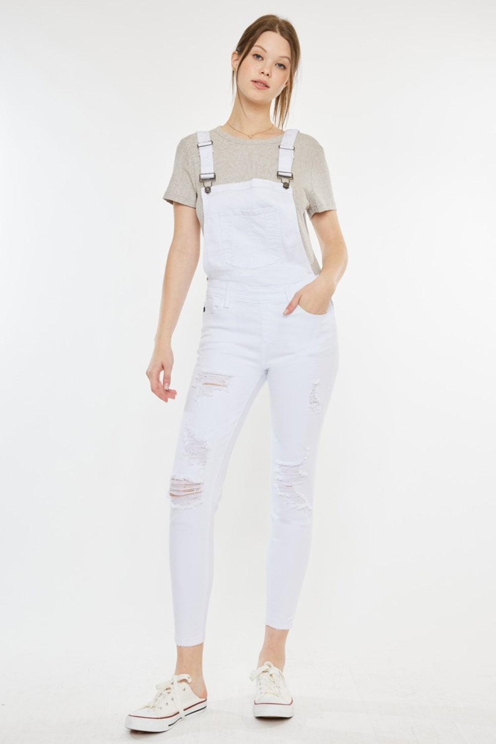 Kancan Distressed Skinny Denim Overalls - Clothes For Her Online Store
