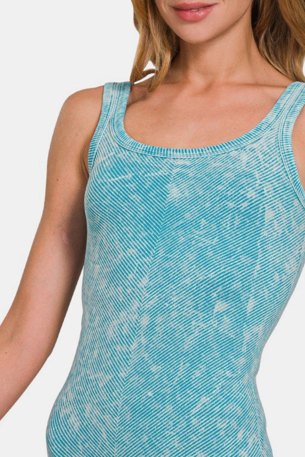 Zenana Ribbed Scoop Neck Tank - Clothes For Her Online Store