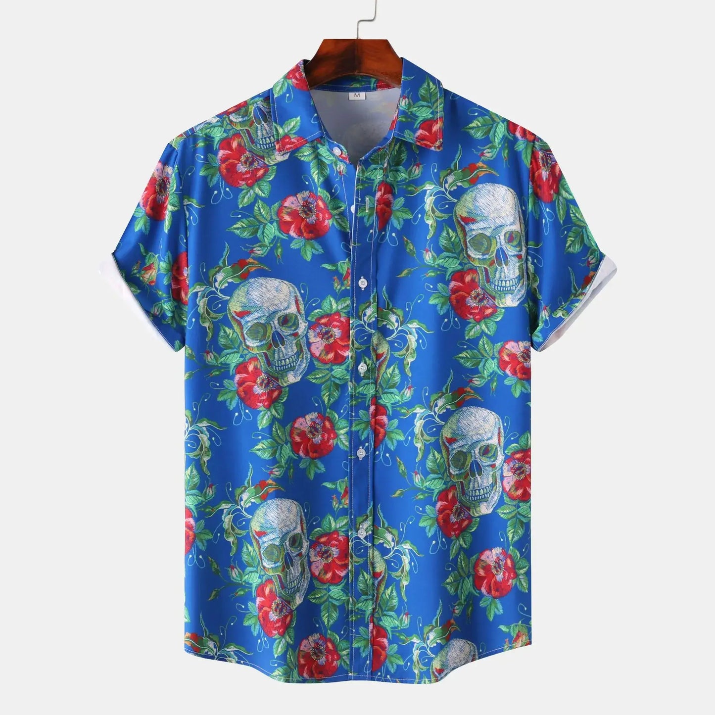 Men's Full Size Printed Short Sleeve Casual Shirt Plus Size