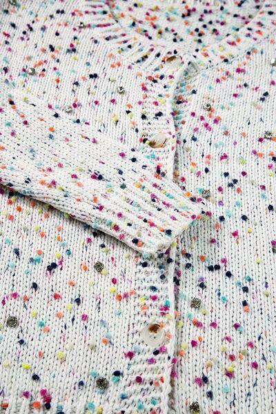 Confetti Button Up Long Sleeve Cardigan - Clothes For Her Online Store