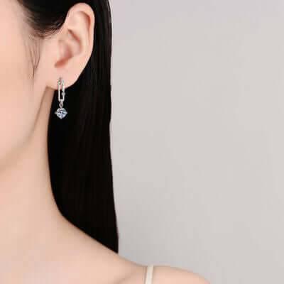 2 Carat Moissanite 925 Sterling Silver Earrings - Clothes For Her Online Store