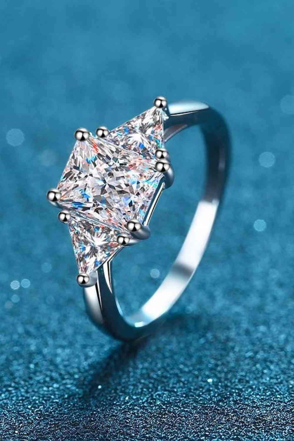 3 Carat Moissanite 925 Sterling Silver Rhodium-Plated Ring - Clothes For Her Online Store