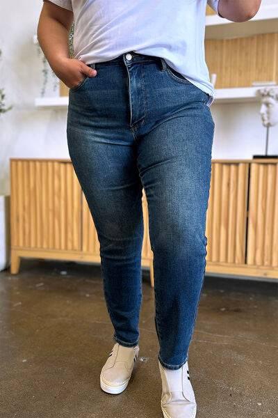 Judy Blue Full Size Tummy Control High Waist Slim Jeans - Clothes For Her Online Store