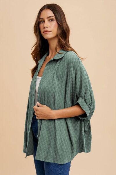 Annie Wear Checkered Button Up Half Sleeve Shirt - Clothes For Her Online Store