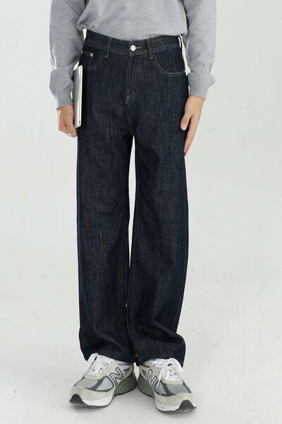 Mid Rise Jeans with Pockets - Clothes For Her Online Store