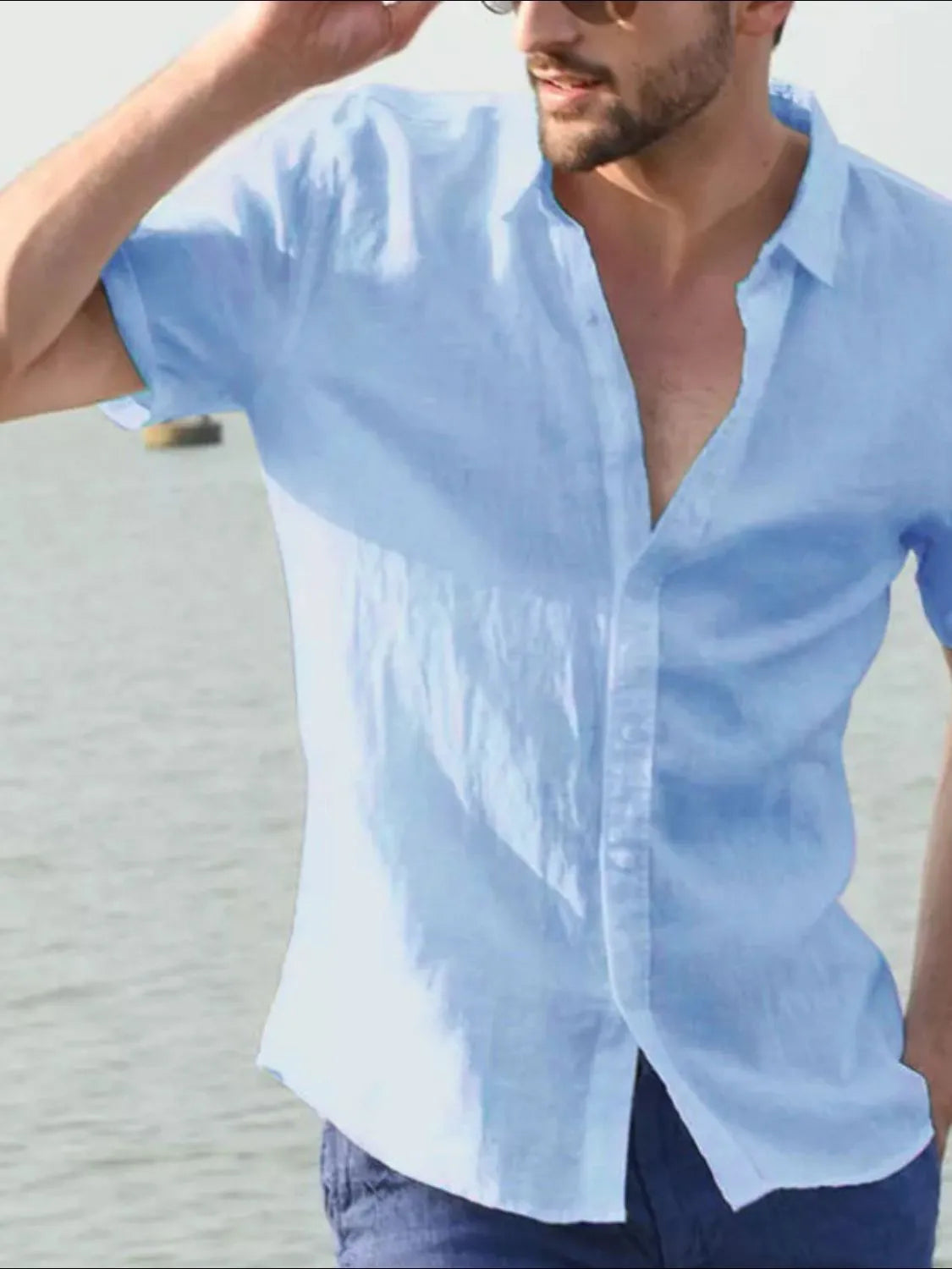 Men's Full Size Button Up Short Sleeve Shirt Plus Size