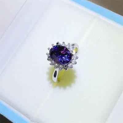 2 Carat 925 Sterling Silver Oval Moissanite Ring - Clothes For Her Online Store