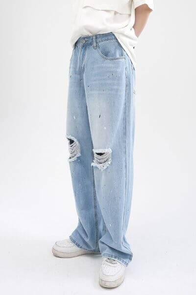 Distressed Jeans with Pockets - Clothes For Her Online Store