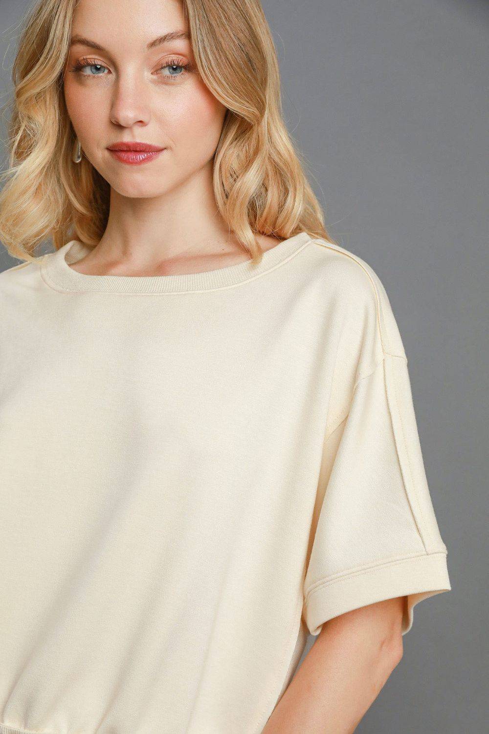 Umgee Full Size Lightweight Cropped Sweatshirt Plus Size - Clothes For Her Online Store