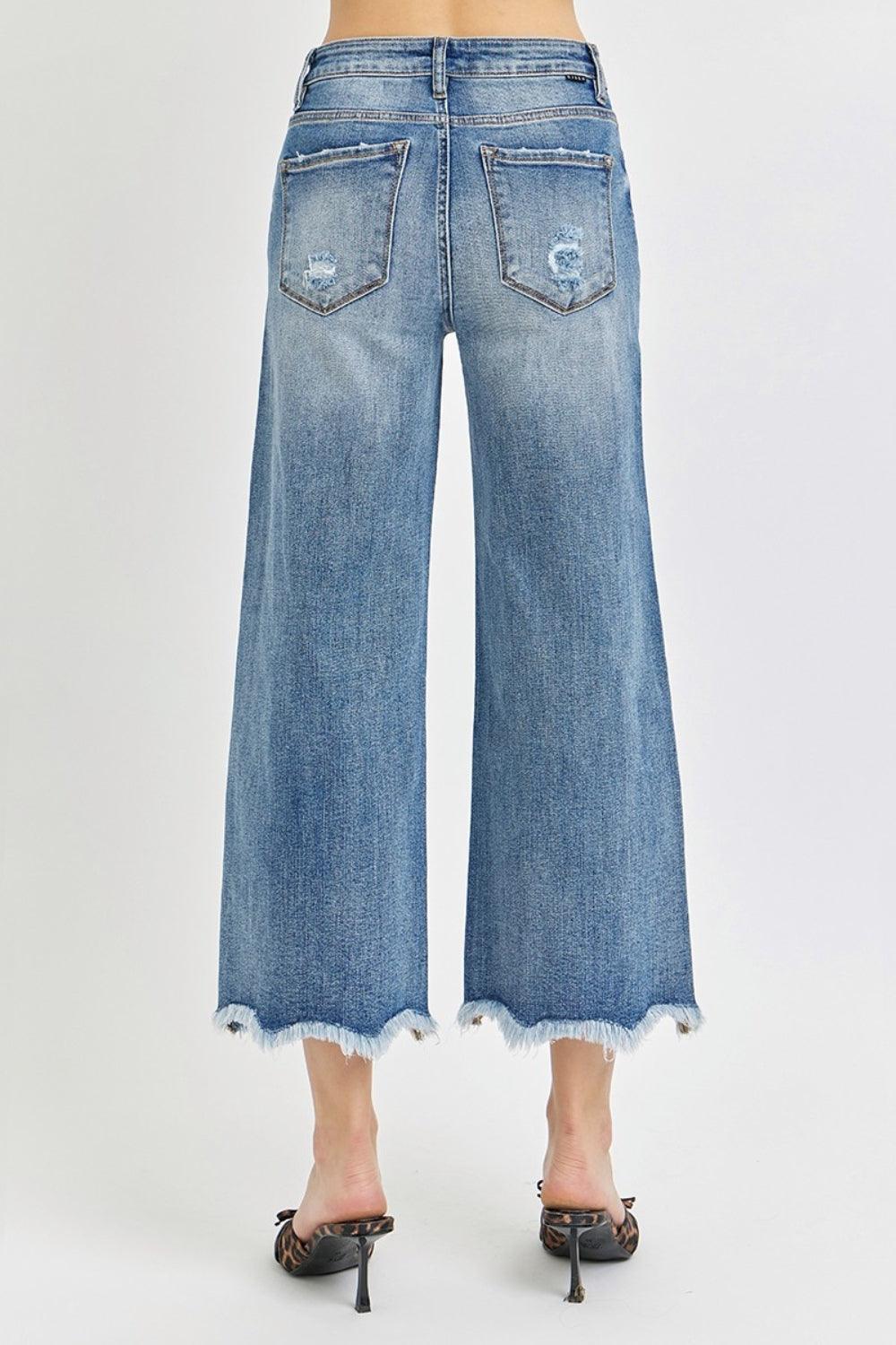 Risen High Rise Cropped Flare Jeans - Clothes For Her Online Store