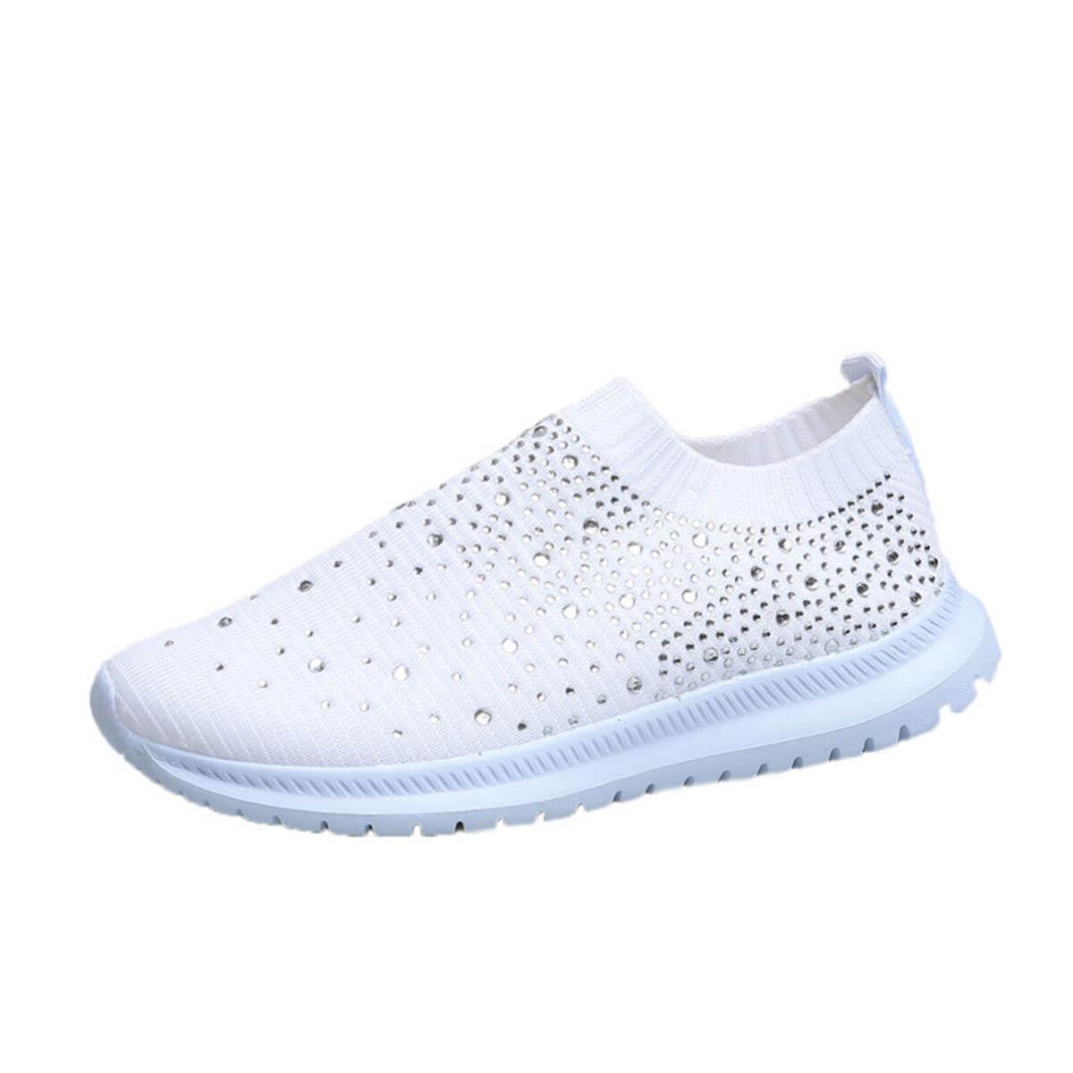 Rhinestone Decor Mesh Breathable Athletic - Clothes For Her Online Store