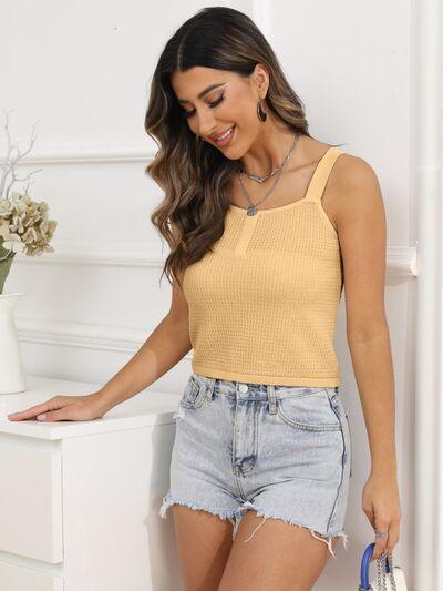 Square Neck Cropped Cami - Clothes For Her Online Store