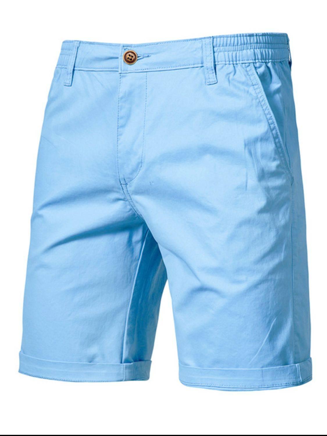 Men's Elastic Waist Shorts with Pockets - Clothes For Her Online Store