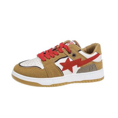 Contrast Star Lace Up Athletic Sneakers - Clothes For Her Online Store