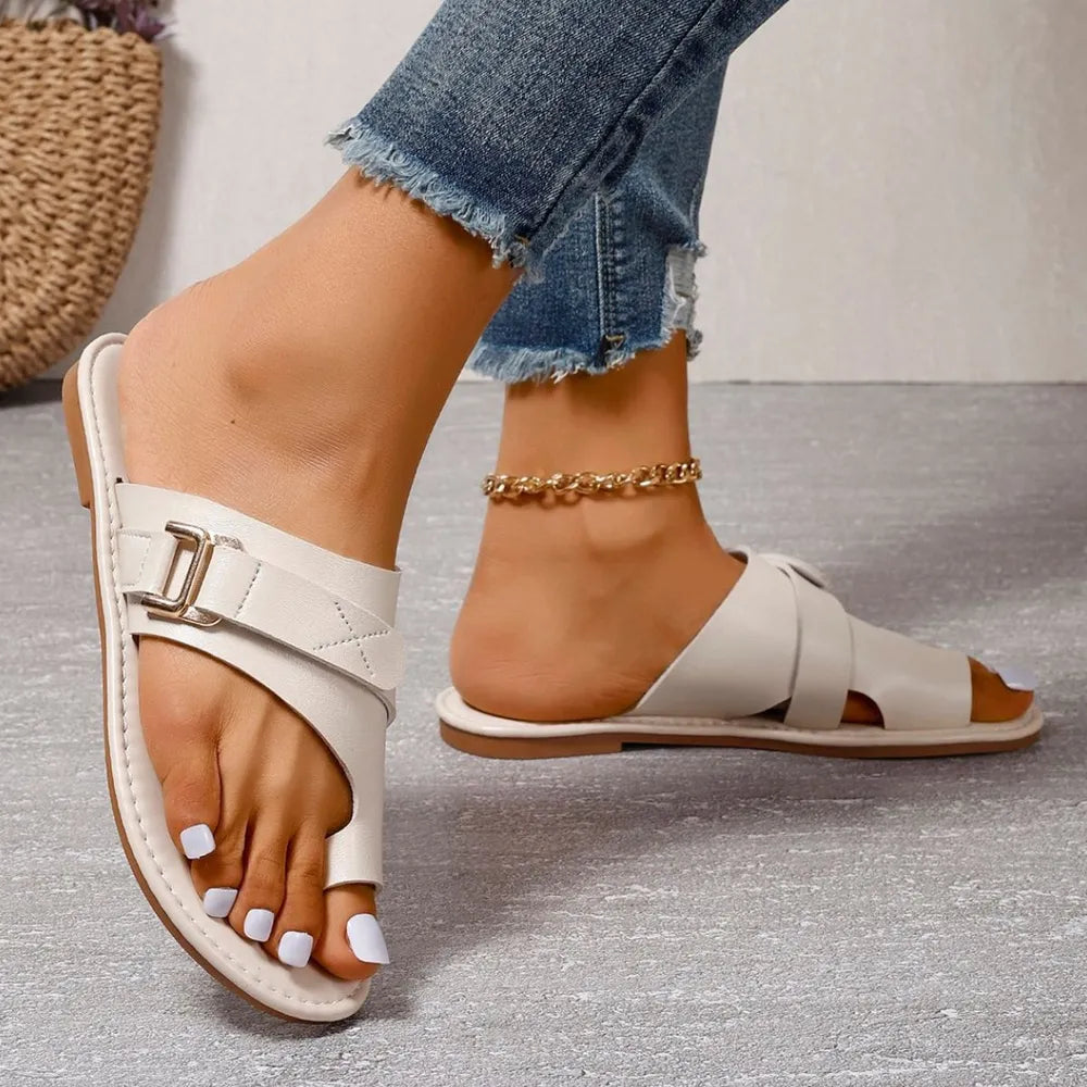 Toe Loop Flats Sandals