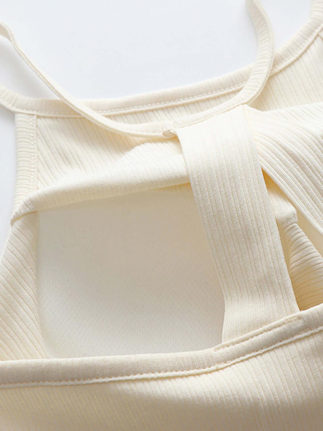 Grecian Neck Cropped Tank with Chest Pads - Clothes For Her Online Store