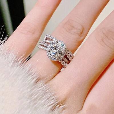 3 Carat Moissanite 925 Sterling Silver Layered Ring - Clothes For Her Online Store