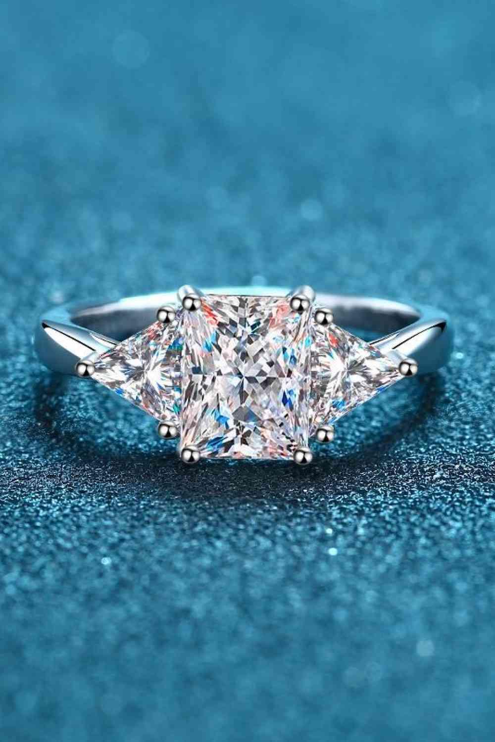 3 Carat Moissanite 925 Sterling Silver Rhodium-Plated Ring - Clothes For Her Online Store