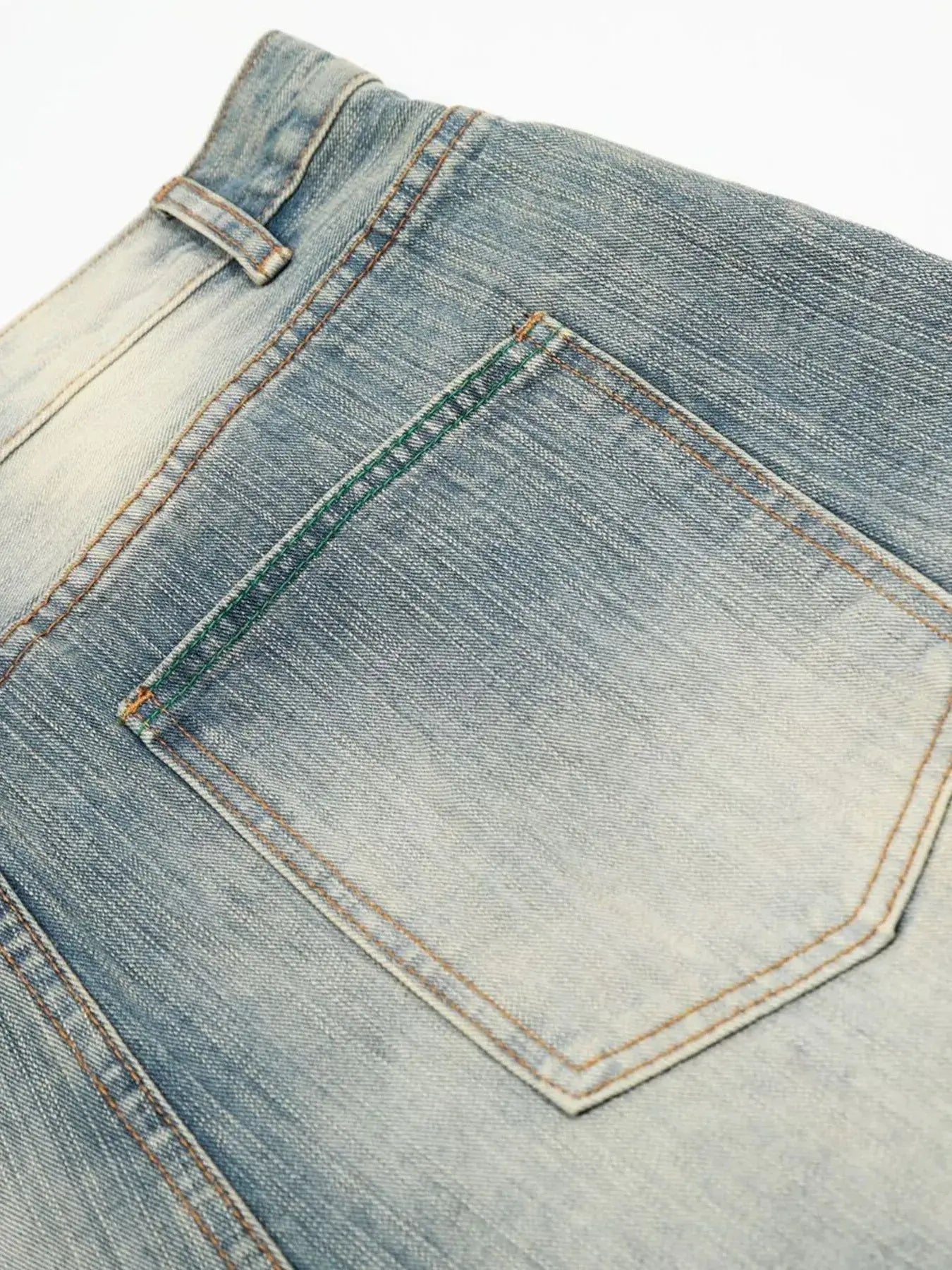 Men's Wash Wide-Leg Denim Shorts