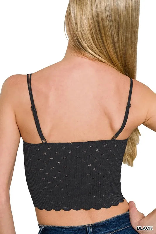 Zenana Seamless Lace Bralette with Bra Pads