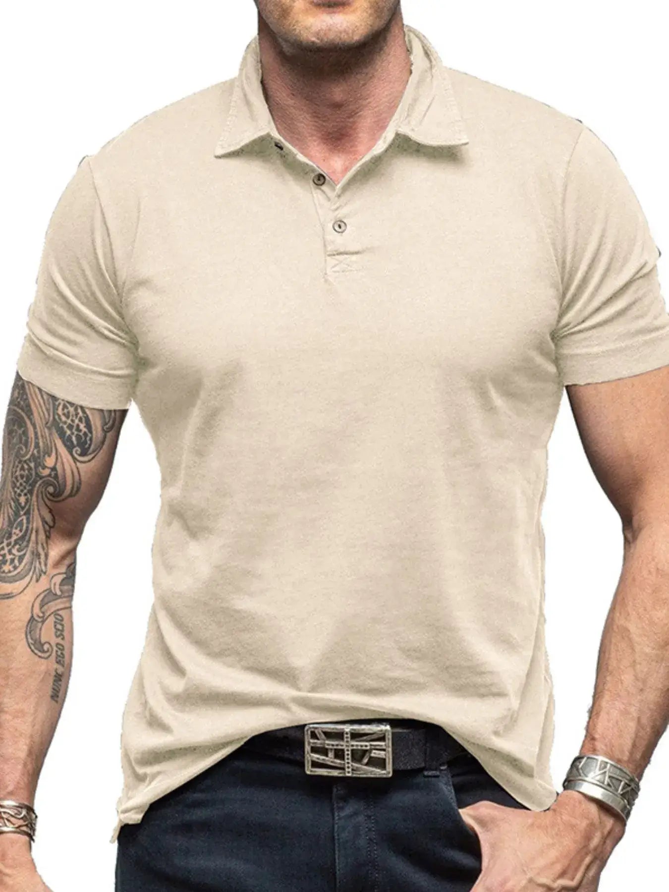 Men's Collared Neck Short Sleeve Polo Shirt
