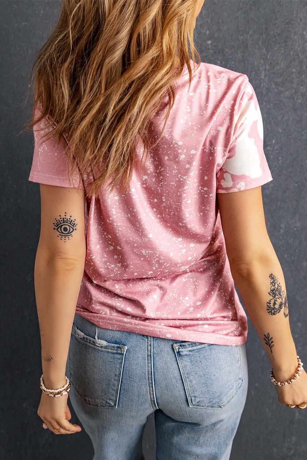 Rabbit Round Neck Short Sleeve T-Shirt - Clothes For Her Online Store